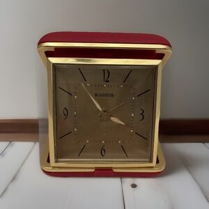 Rare Vintage Windsor Travel Clock Red. Tested, Working.